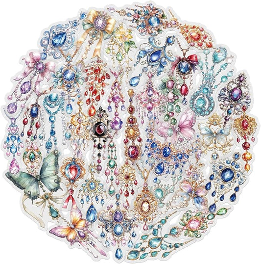 50-Piece Clear Waterproof Crystal Jewelry Gem Sticker by YOKSAS