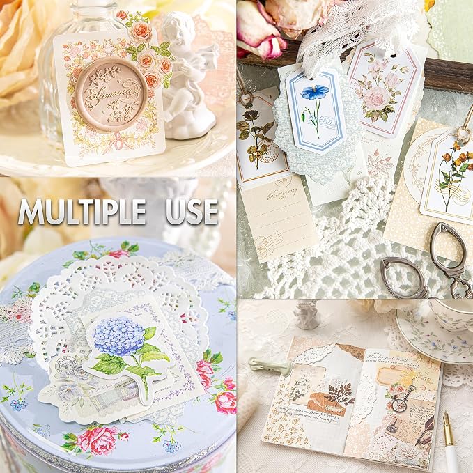 OKUPAN Vintage Floral Scrapbook Supplies Kit - Image 5