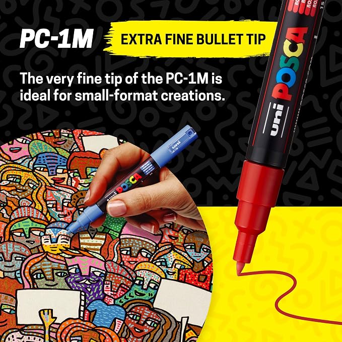 uni Posca Acrylic Paint Art Markers, Wood and Canvas - Image 3
