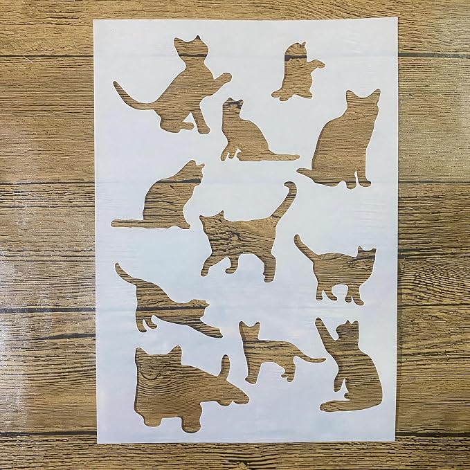 TIAMECH A4 Reusable Cat Silhouette Stencil by TIAMECH