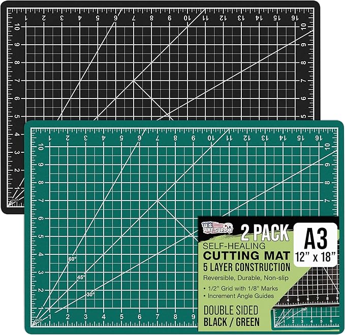 U.S. Art Supply 12" x 18" Self-Healing Cutting Mat 5-Ply by USArtSupply