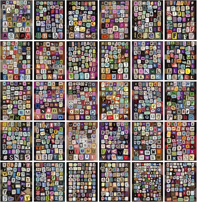 1600+ Pcs Letter Stickers for Scrapbooking, Alphabet Sticker Book for DIY | - Image 6