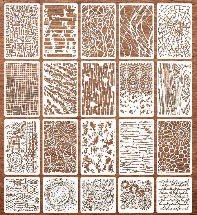 Cubist Stencils for Crafts Reusable Texture Stencils Mixed Media Layering by SUNVERSE