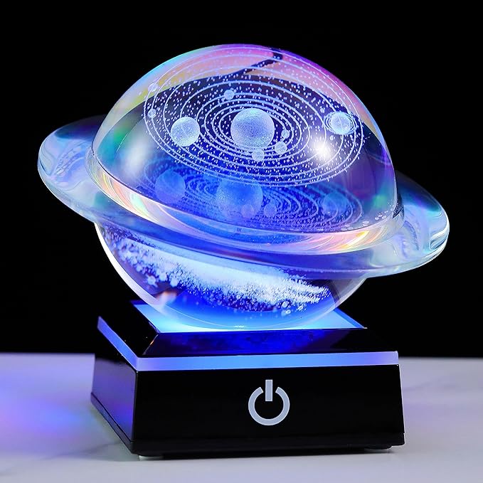 Qianwei 3D Solar System Model Galaxy Crystal Ball Astronomy Gift Room Decor | by QianweiCrystal