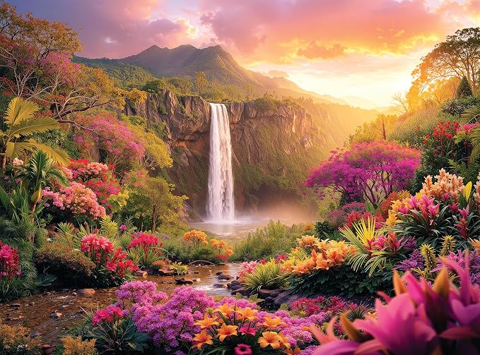 Hawaiian Waterfall Puzzles for Adults 1000 Pieces, Impossible Hard Difficult by PrimeTimePuzzles