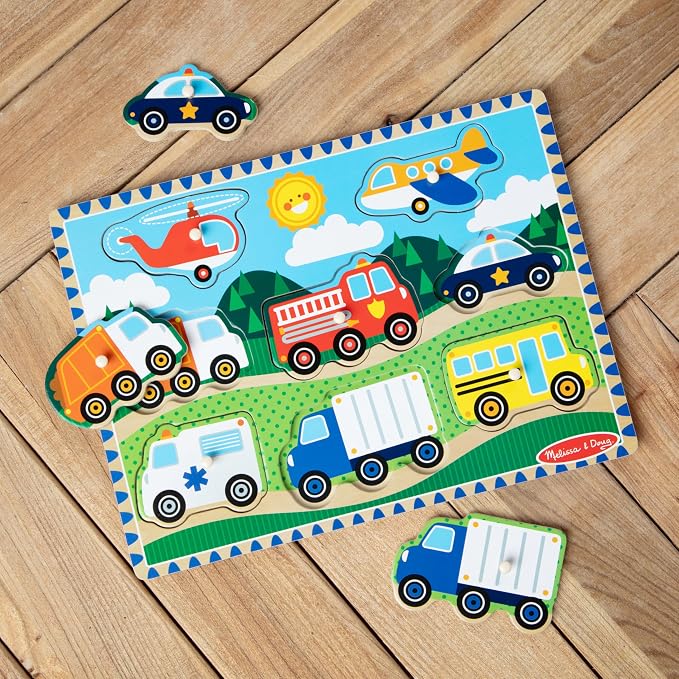Melissa & Doug Vehicles Wooden Peg Puzzle - Image 10