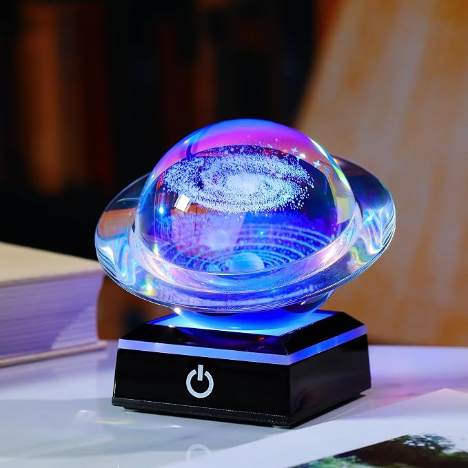 Qianwei 3D Solar System Model Galaxy Crystal Ball Astronomy Gift Room Decor | - Image 5