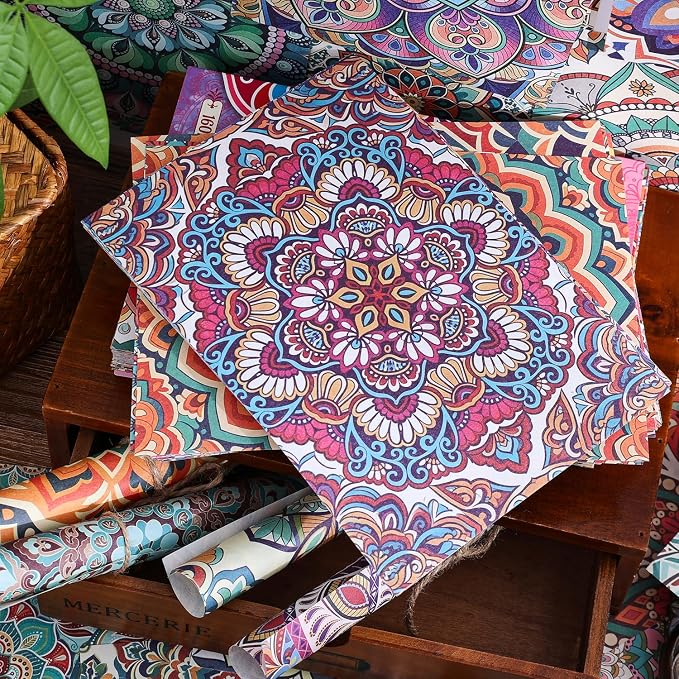 160 Sheets boho Mandala scrapbook paper Set, Journaling Scrapbooking Supplies - Image 9