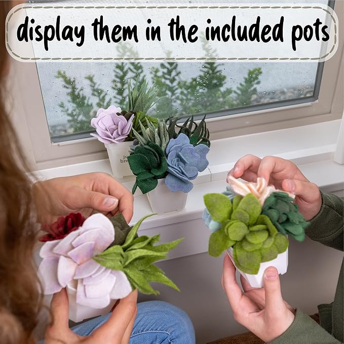 Hapinest DIY Potted Felt Succulents Craft Kit - Image 7