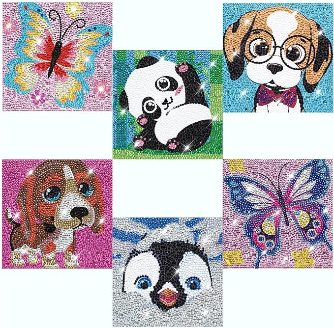 CHWGLFGG 6 Pack Diamond Painting Kits Beginners, 5D DIY Diamond Art Kit by CHWGLFGG