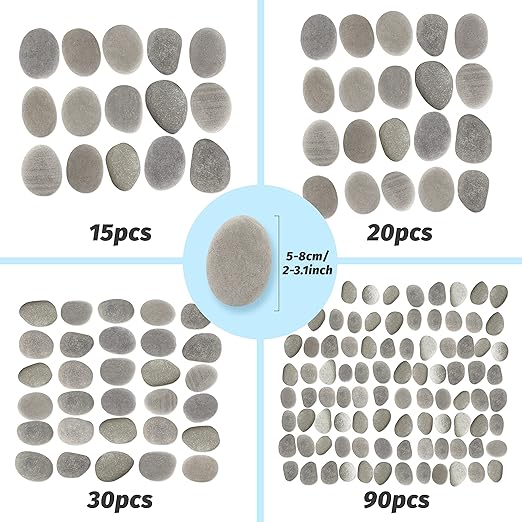 DALTACK 90PCS Large Painting Rocks, Natural River Rocks, Flat Stones - Image 2