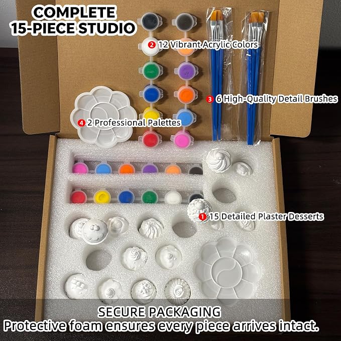 15 Pcs Plaster Painting Kit for Adults & Teens - Image 2
