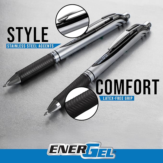 Pentel EnerGel RTX Retractable Liquid Gel Ink Pen, Medium line, Sepia Ink - Image 3