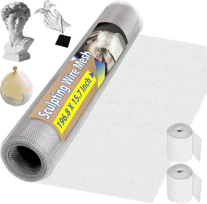 Sculpting Wire Mesh Roll 15.7 X 196.8 Inch, Aluminum Wire Mesh by Auliand