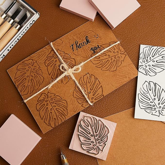 Frienda 48 Pcs 2" X 2" Rubber Carving Blocks Linoleum Blocks - Image 6