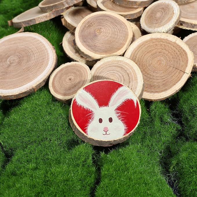 Natural Wood Slices for Crafts, 1.2"-2.5" Mini Assorted Unfinished Wood Tree - Image 3