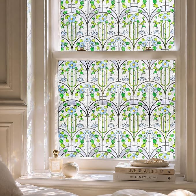 3D Stained Glass Window Film, Decorative Window Privacy Film by ADDHERES