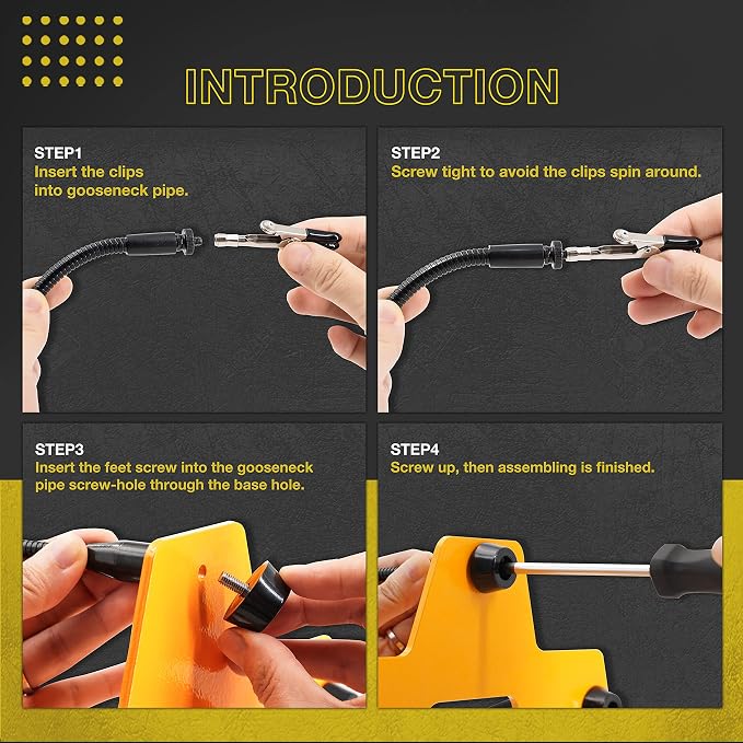 KOTTO LED Lighted Magnifying Third Hand Soldering PCB Holder Tool Five Arms - Image 5
