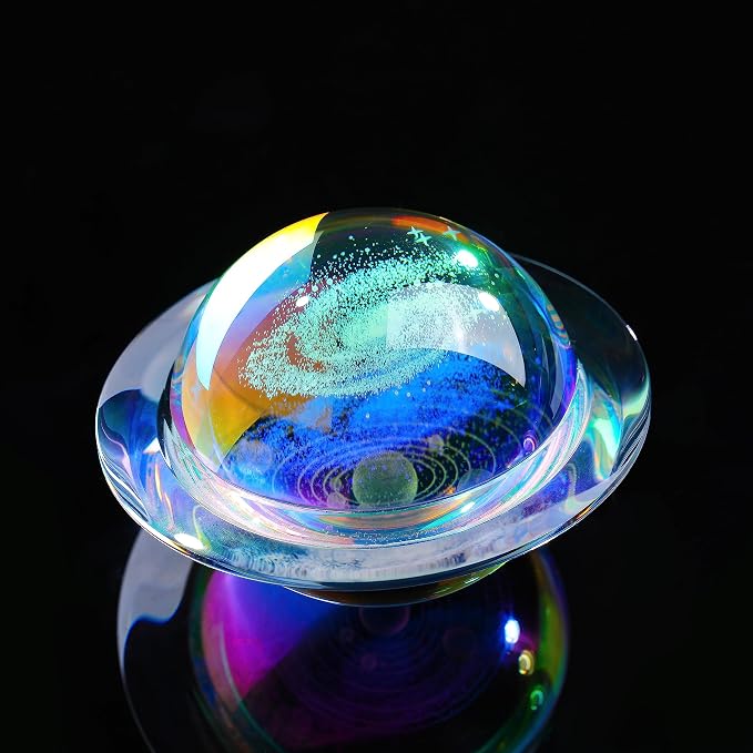 Qianwei 3D Solar System Model Galaxy Crystal Ball Astronomy Gift Room Decor | - Image 4