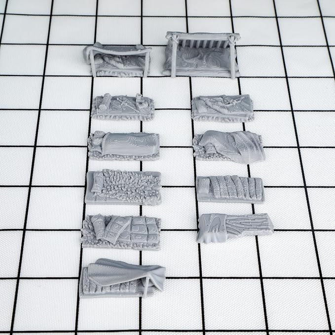 AUSPDICE 21pcs DND Camp Terrain Building Set – Unpainted Miniatures - Image 4