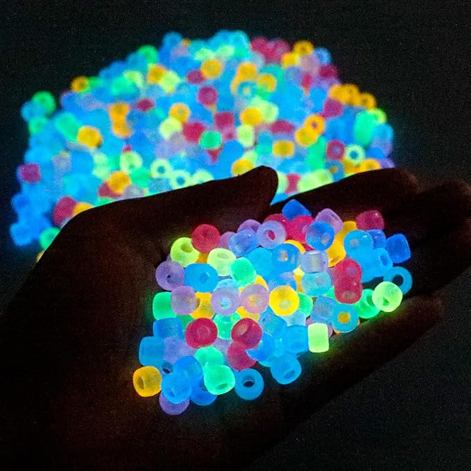 1000Pcs Glow in The Dark Pony Beads 9mm Plastic Kandi Beads Bulk - Image 2