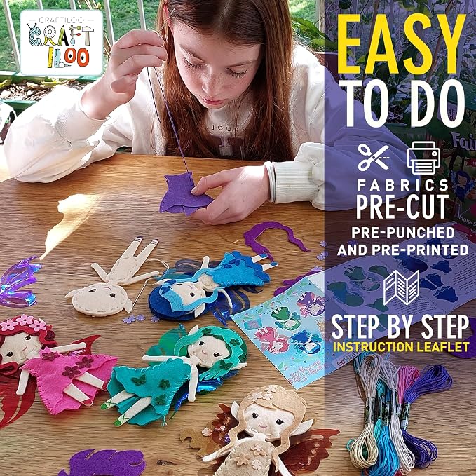 Fairy Elves Sewing Kit for Kids, Fun and Educational Fairytale Craft Set for - Image 6