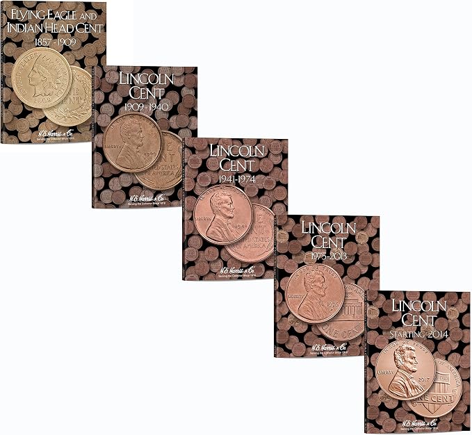 H.E. Harris & Co US Small Cent Coin Folder 1857 – Date Five Volume Set #’s 2671 by Unknown