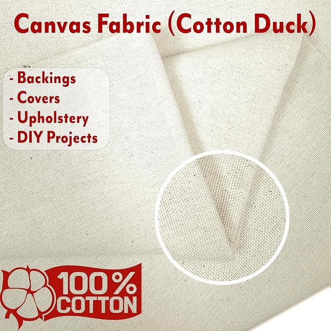 Barcelonetta | Canvas Fabric | Cotton Duck | Thick & Heavy | White 12oz | 60'' - Image 3