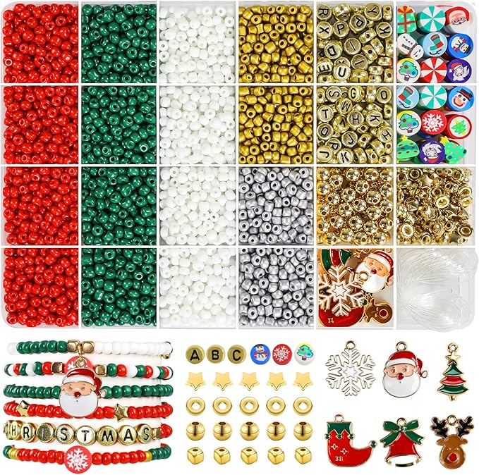 Redtwo Christmas Bracelet Making Kit, Holiday DIY Craft by Redtwo