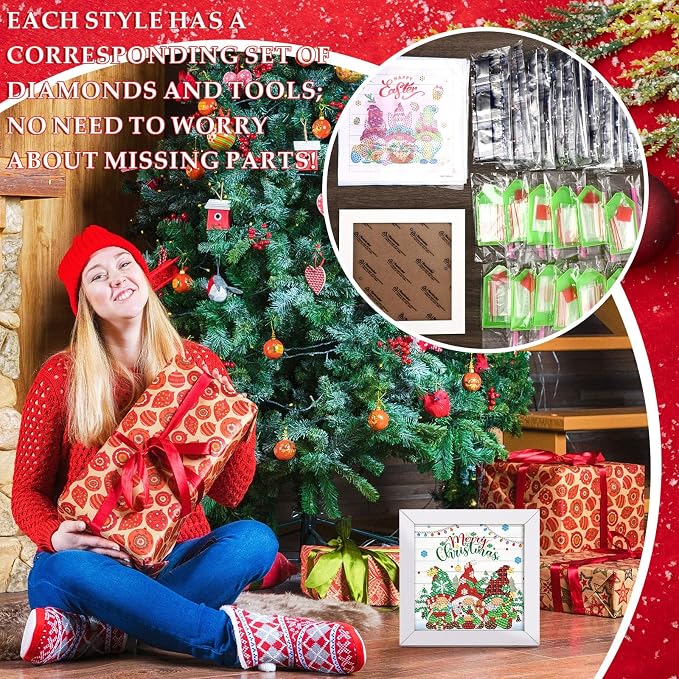 Trandraft 13 Pcs Gnome Interchangeable Holiday Diamond Art Kits - Image 2