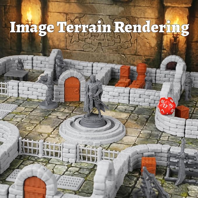 Dungeon Walls 40pcs 28mm Miniature RPG Terrain Modular System DND Terrain - Image 5