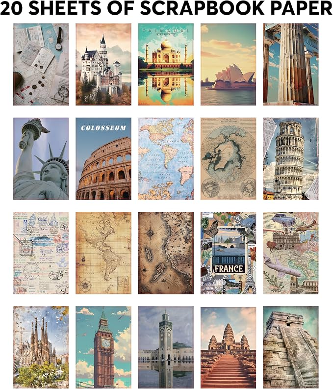 Fayware 300+ Travel Stickers for Scrapbooking & 20 A5 Papers - Image 6