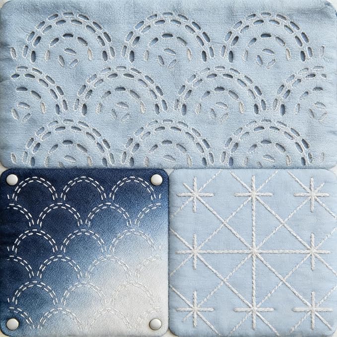 Stencils Sashiko Stencil 33pcs Reusable Plastic Templates 5.12 * 5.12 Inch Hand - Image 3