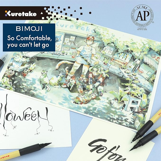 Kuretake Bimoji Brush Pen, Hand lettering and Illustration, - Image 7