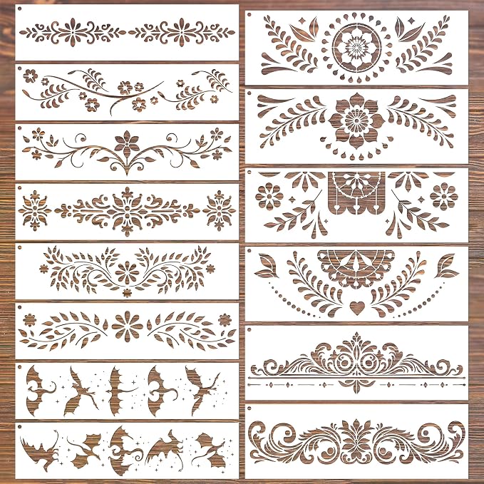 Keluna Border Stencils for Painting by KelunaPaintingStencils