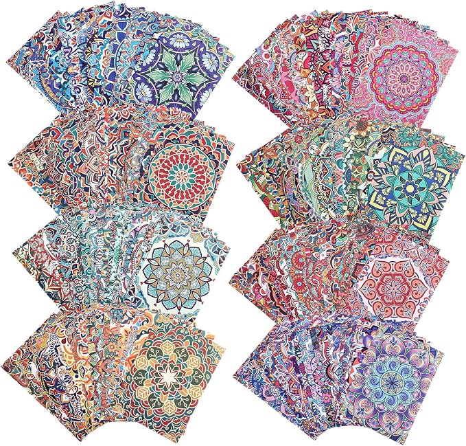 160 Sheets boho Mandala scrapbook paper Set, Journaling Scrapbooking Supplies by emmoolife