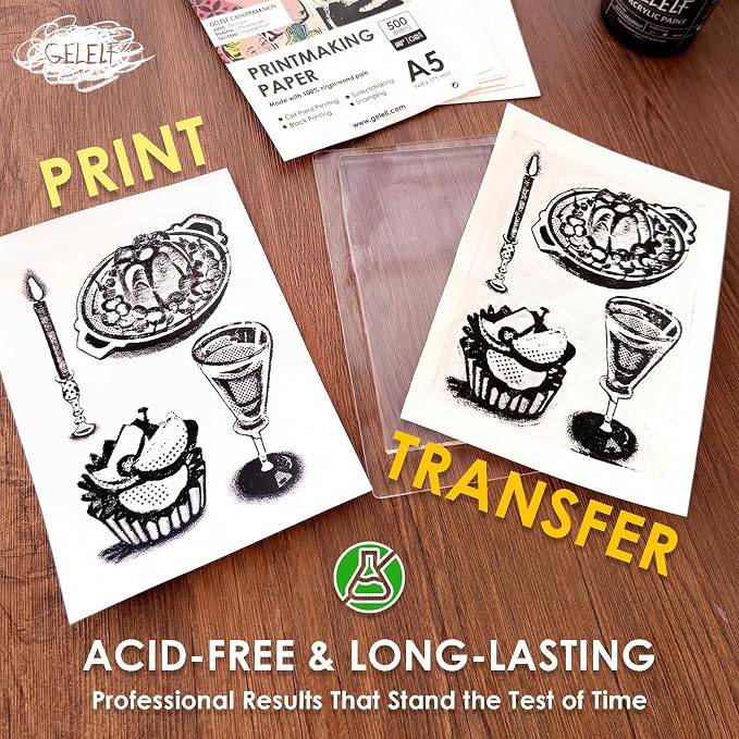 Printmaking Paper for Practice, International A5 Gel Plate Printmaking - Image 6
