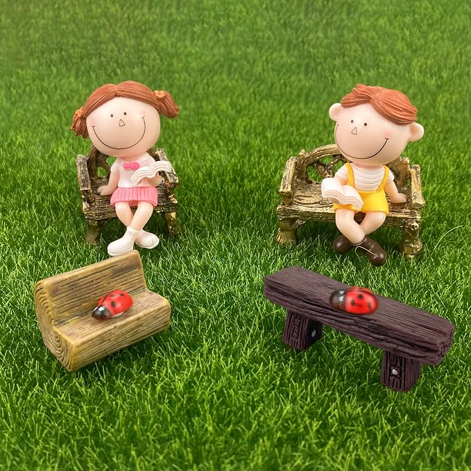 Fairy Garden Accessories Miniature Table and Chairs Set Micro Landscape - Image 4