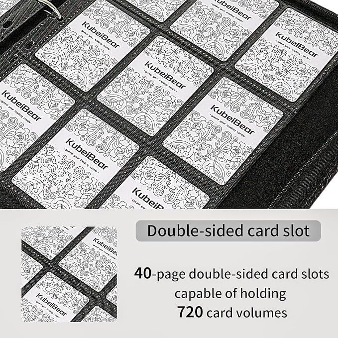 Card Binder – 720 Capacity, Zippered Trading Card Holder - Image 3