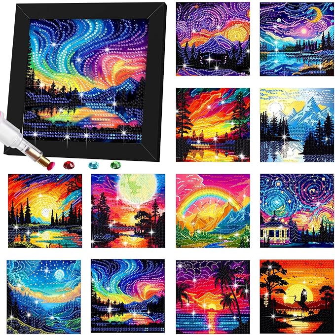 Trandraft 13 Pcs Scenery Seasonal Diamond Art Kits by Trandraft