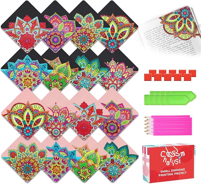 16 PC Diamond Art Corner Bookmarks Kit by CharySim