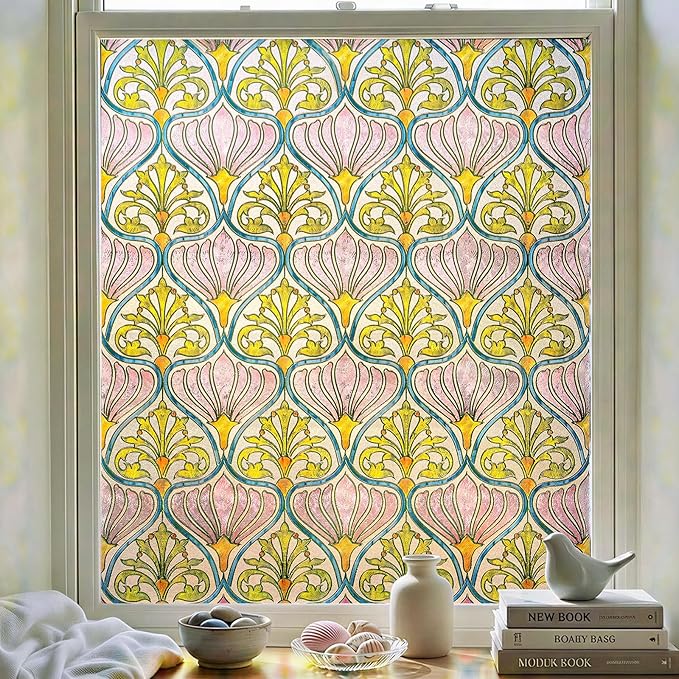 3D Stained Glass Window Film, Decorative Window Privacy Film by ADDHERES