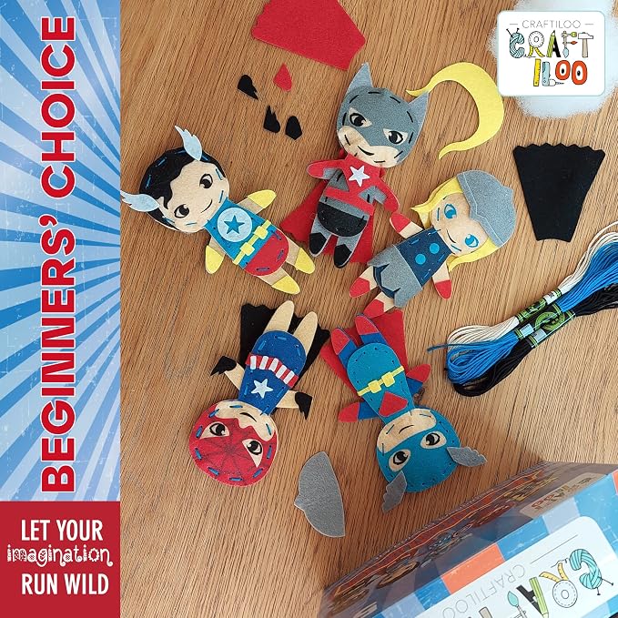 Superhero Sewing Kits for Little Kids 5 Easy Projects for Children Beginners - Image 6