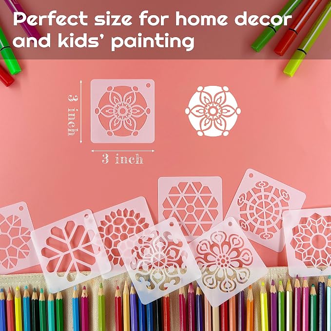 Mandala Stencils for Painting, Rock Painting Stencils Plastic Reusable Stencils - Image 2