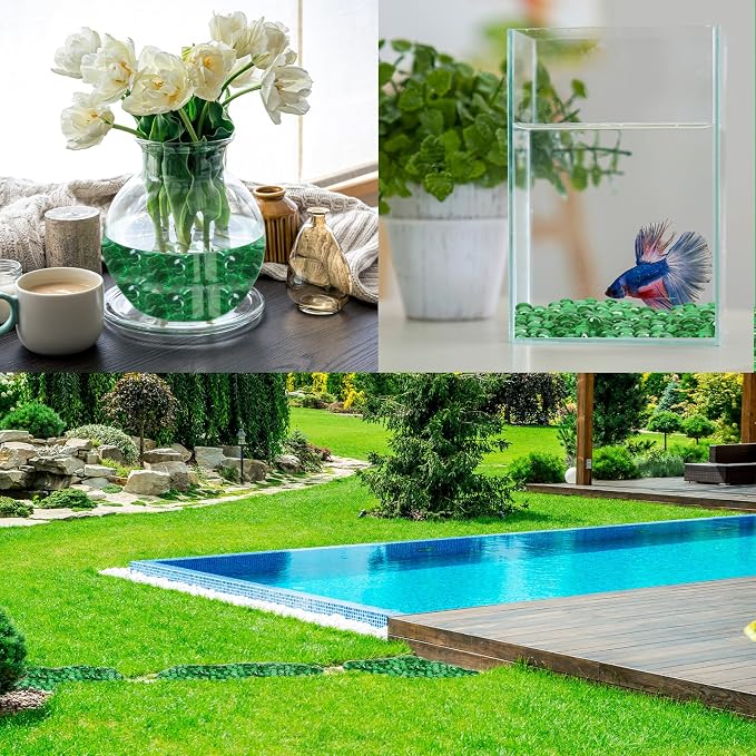 5 lb Green Glass Beads for Vases, Glass Pebbles - Image 5