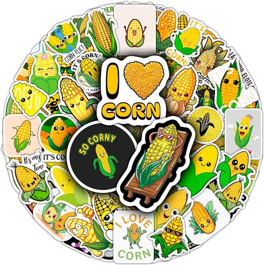 BulbaCraft Corn Stickers for Water Bottle and Laptop by BulbaCraft