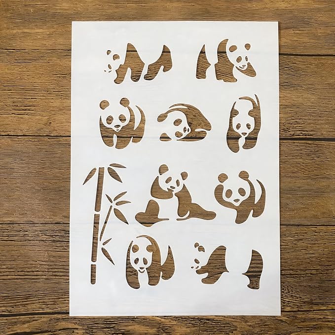 TIAMECH A4 Reusable Cute Panda Stencil by TIAMECH