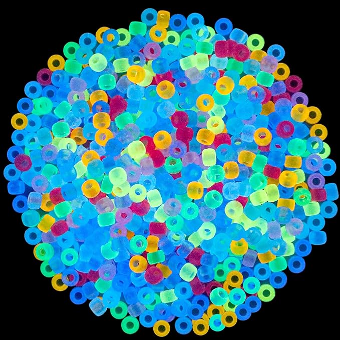 1000Pcs Glow in The Dark Pony Beads 9mm Plastic Kandi Beads Bulk by Auvoua