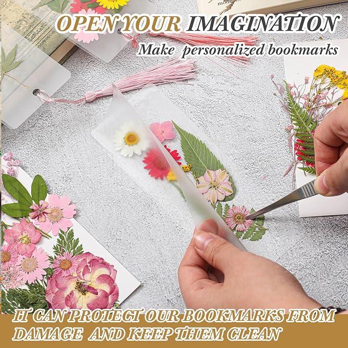 Fuyoooo 376 Pcs Pressed Flowers Bookmark Making Kit, DIY Bookmark Laminating - Image 5