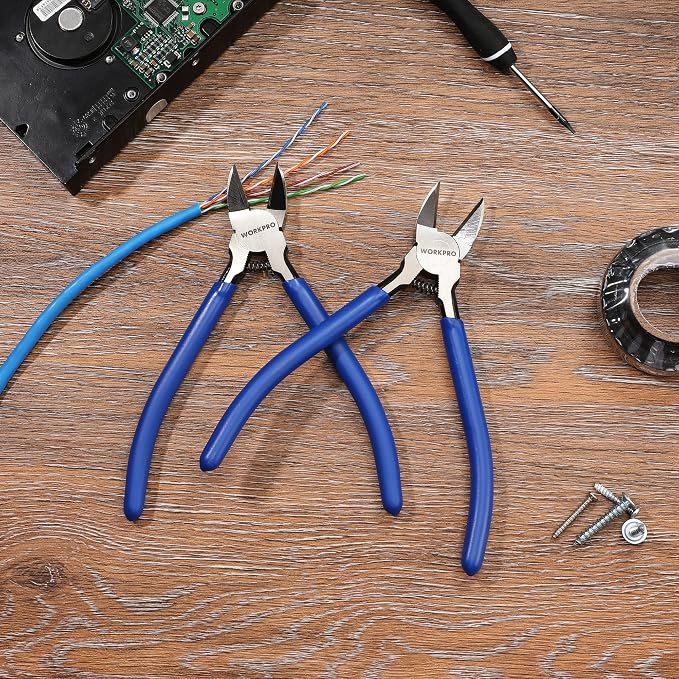 WORKPRO 2 Pack Wire Cutters, 6 Inch Precision Flush Cutters, Spring Loaded Side - Image 8